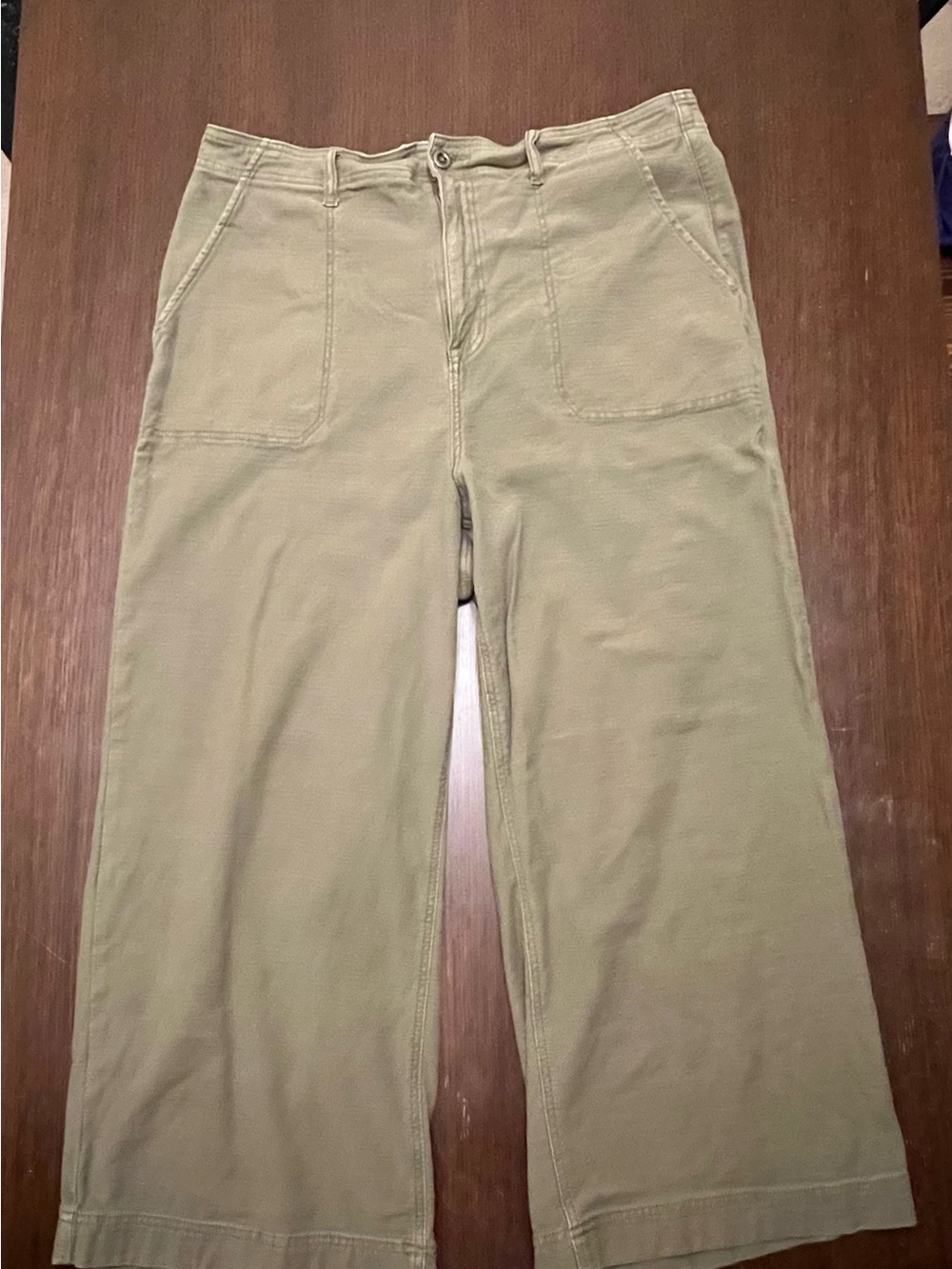 Torrid Size 24 Olive Green Wide Leg Lace-Up Back Utility Pants